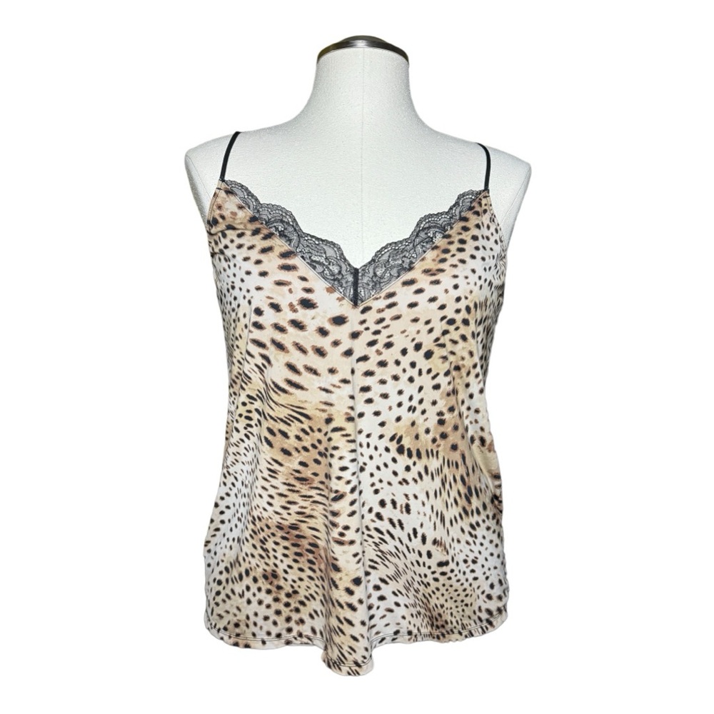 Natori Infinity Lace Leopard Print Summer Top